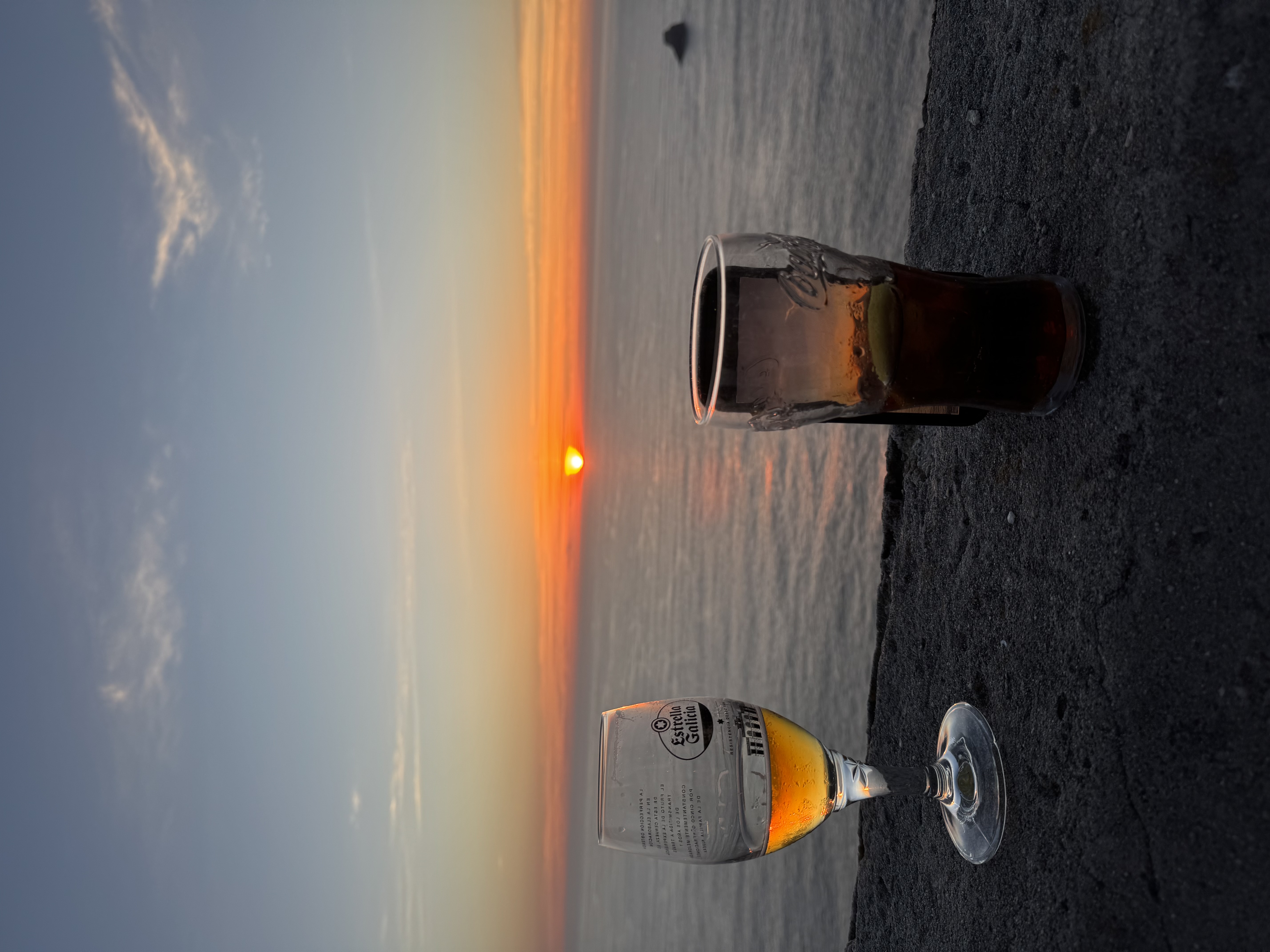 Sunset over the sea at Punta Prima